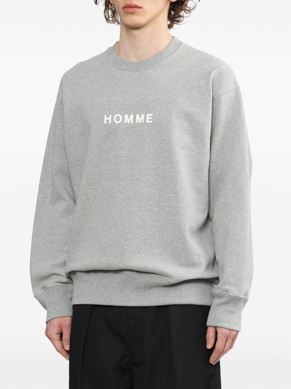 Shop Comme Des Garçons Homme Deux Logo-print Cotton Sweatshirt In Grey