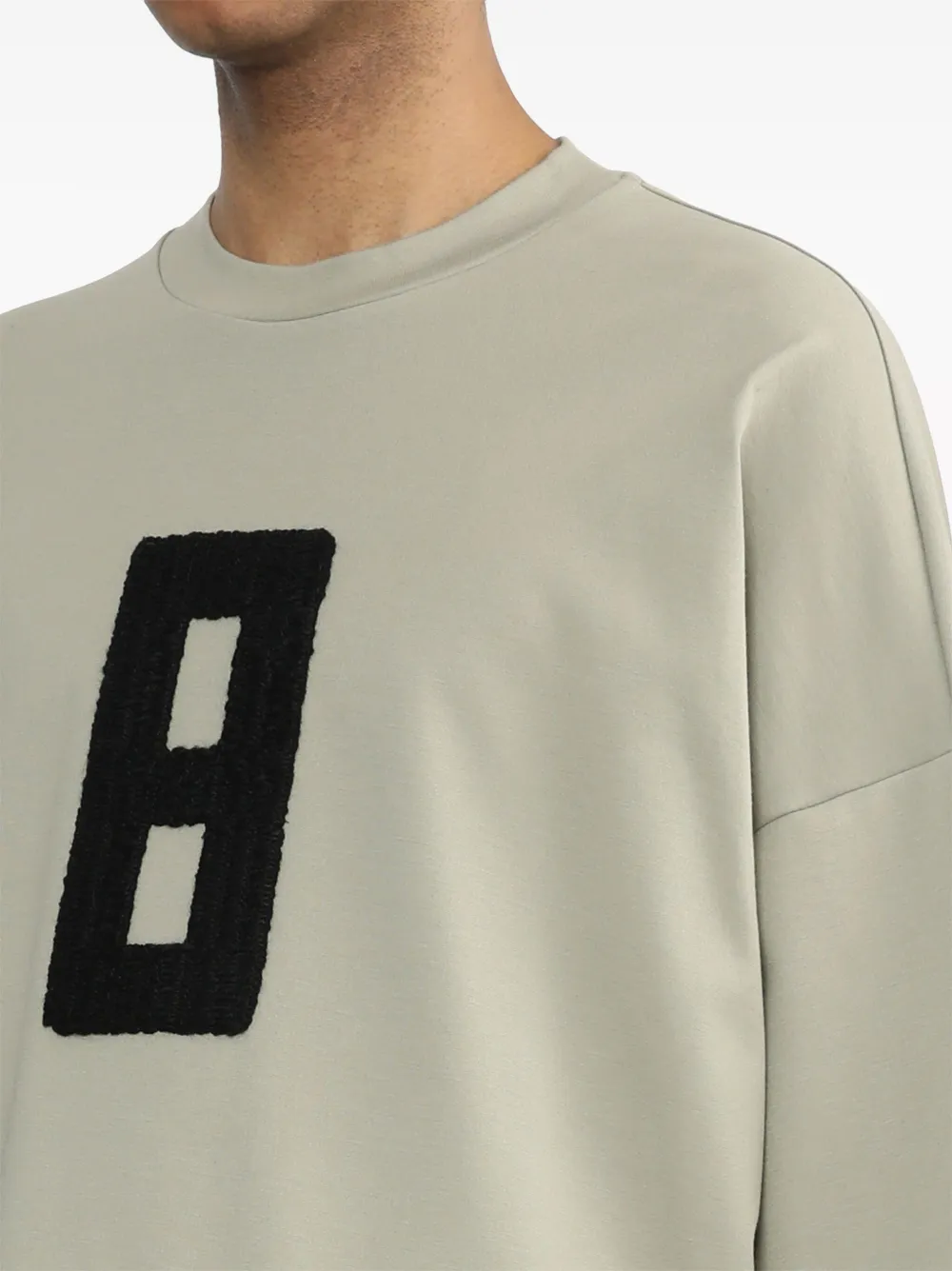 Shop Fear Of God Embroidered 8 Oversized T-shirt In Neutrals