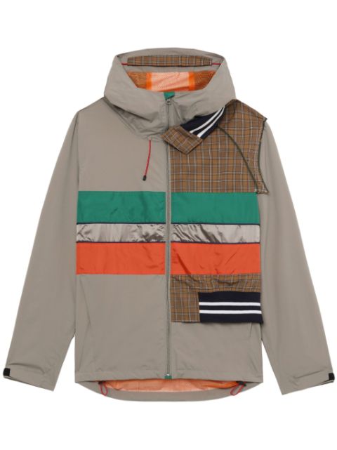 Kolor contrasting-panel hooded jacket