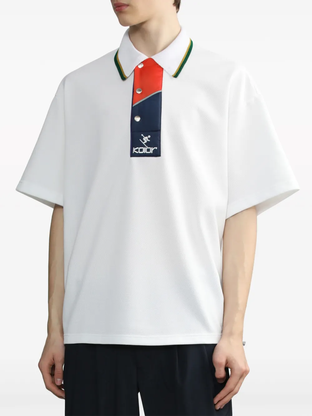 Kolor Logo-embroidered Polo Shirt In 白色