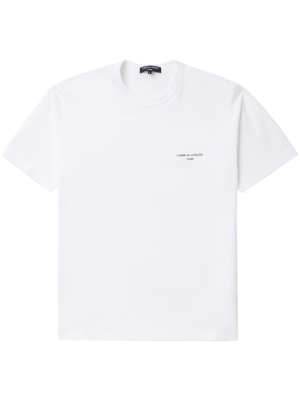Comme Des Garçons Homme Deux Logo-print Cotton T-shirt In White