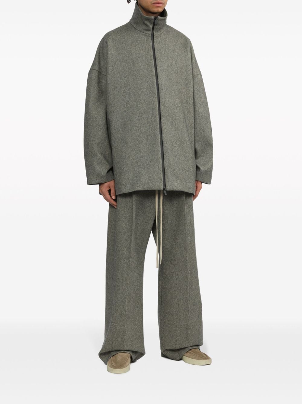 Shop Fear Of God Wool-blend Track Pants In Grey