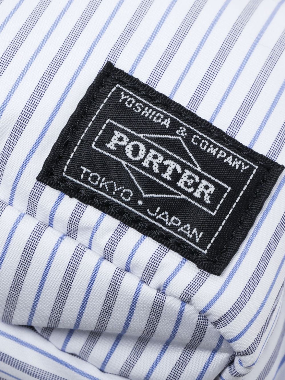 Shop Comme Des Garçons Homme Deux X Porter Striped Cotton Messenger Bag In White