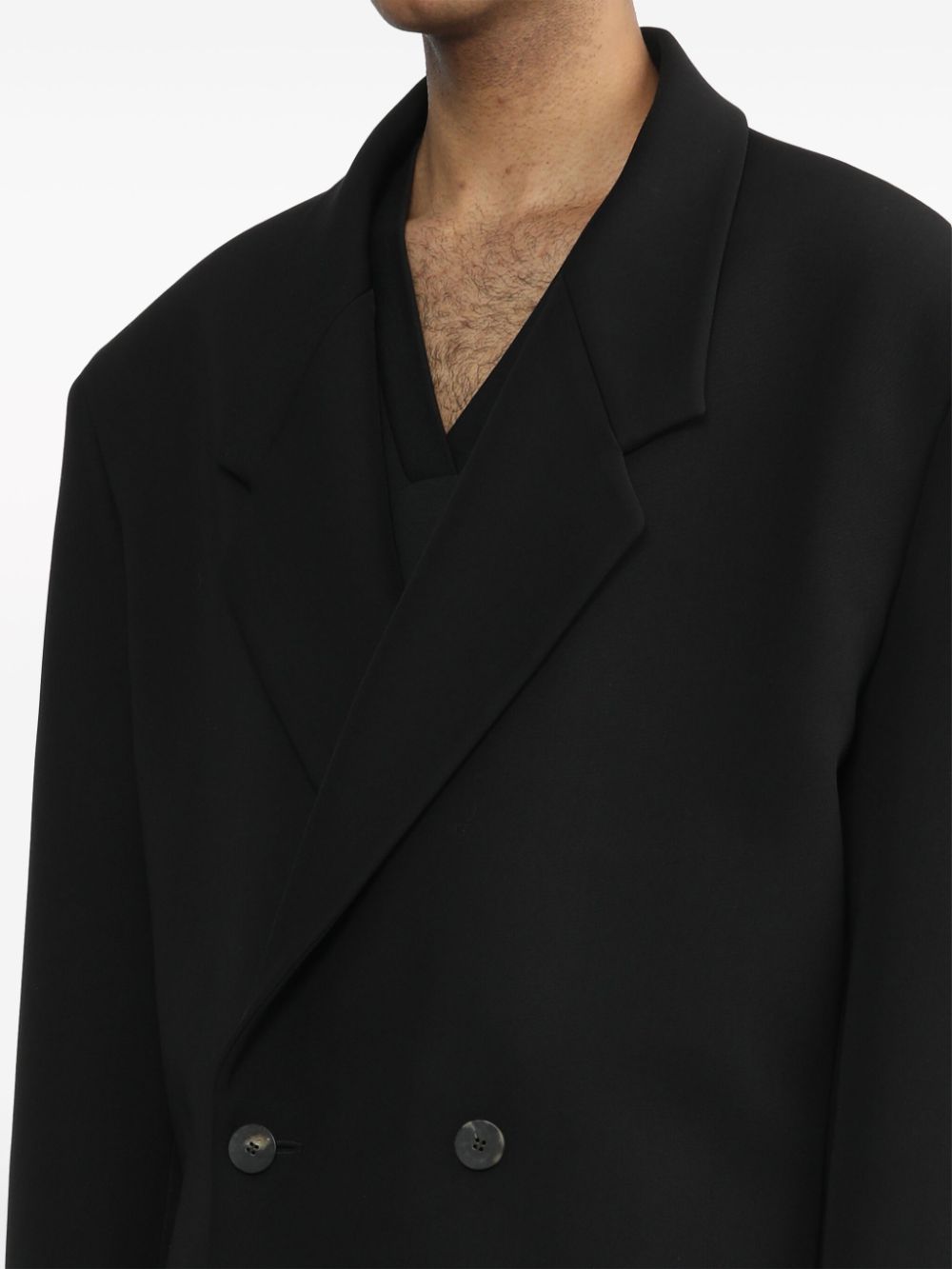 Shop Fear Of God Notched Lapels Double-breasted Coat In Black
