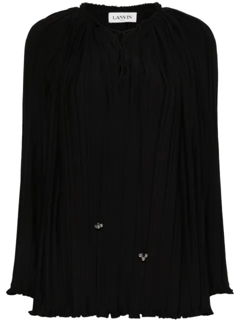 Lanvin long-sleeve pleated blouse