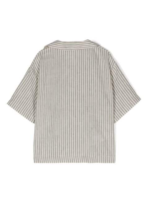 striped notched-collar shirt