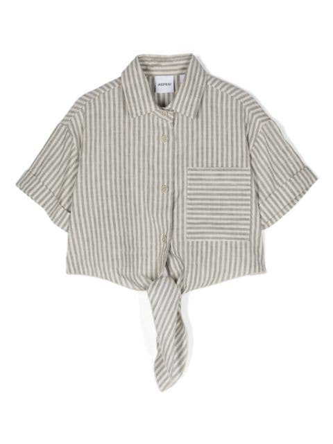Aspesi Kids striped cropped shirt