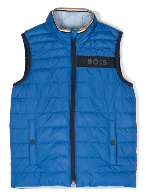 BOSS Kidswear logo-appliqué reversible gilet