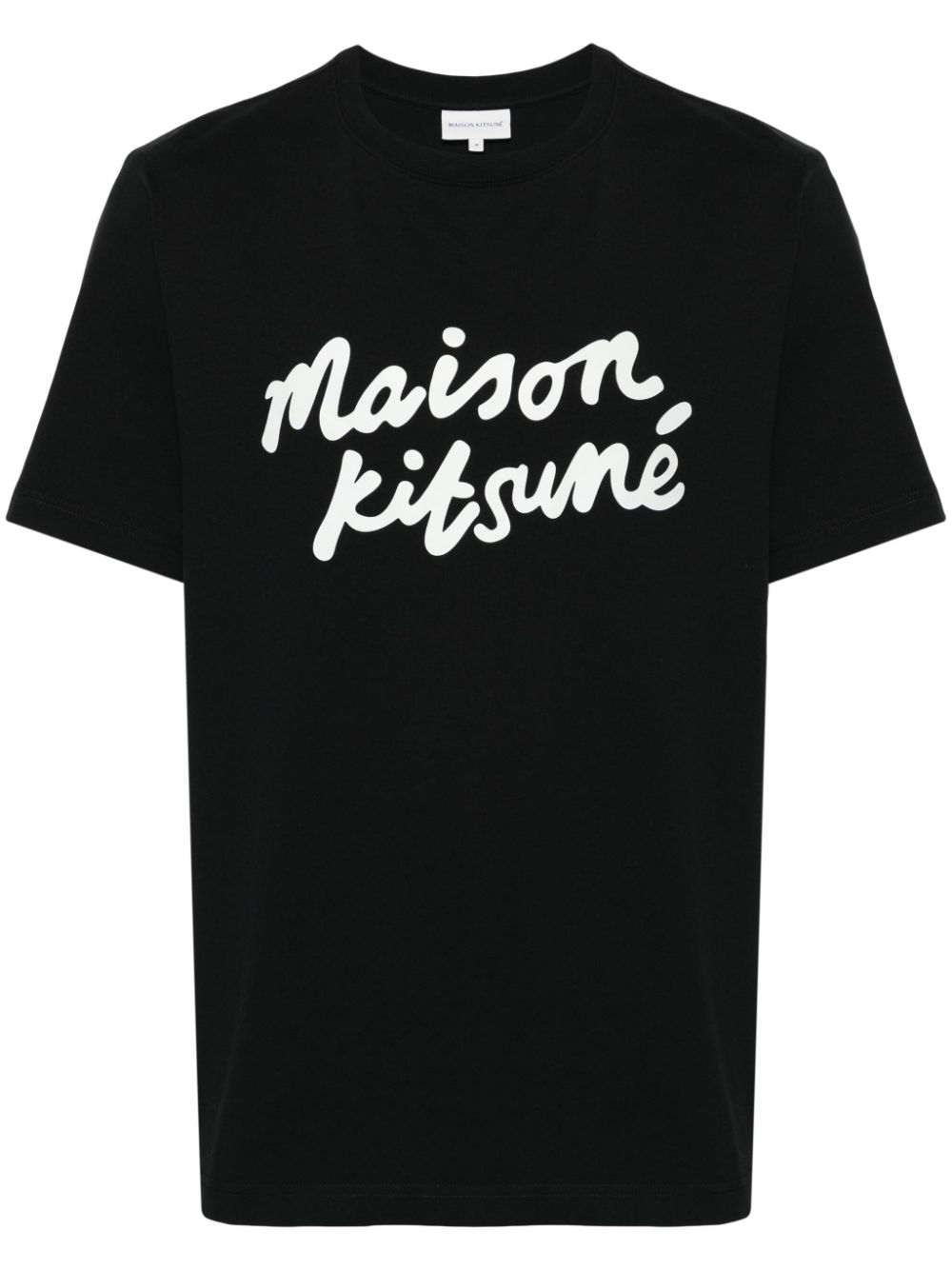 Shop Maison Kitsuné Logo-print Cotton T-shirt In Black