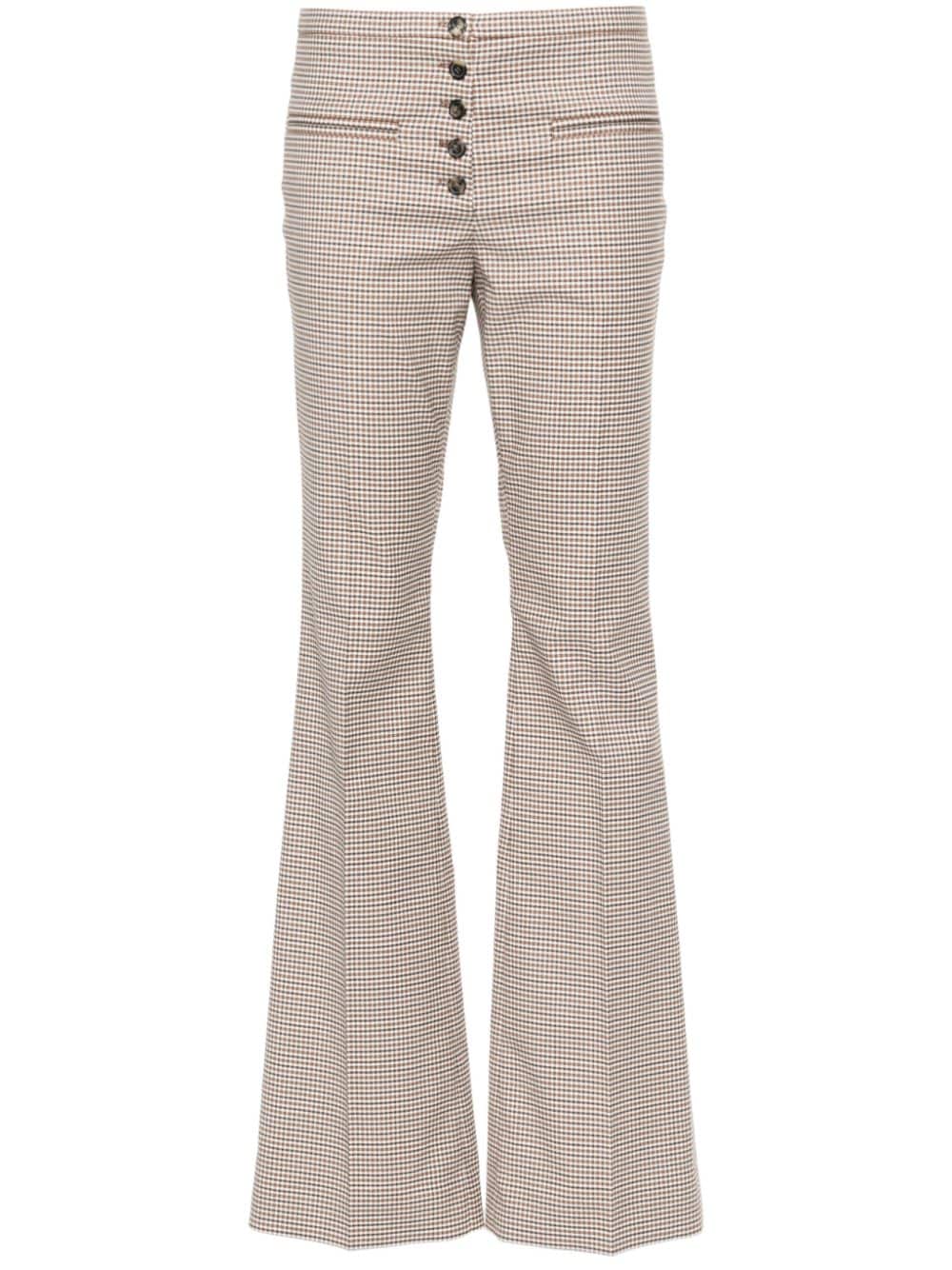 Courrèges Tailored Checked Trousers In Gray