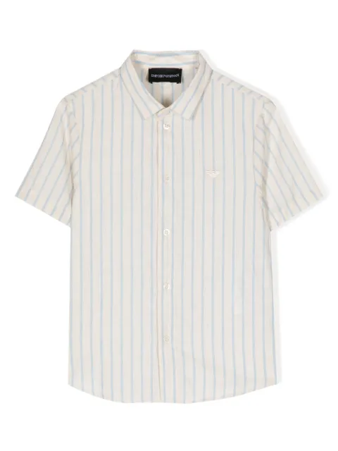 Emporio Armani Kids logo-embroidered striped shirt