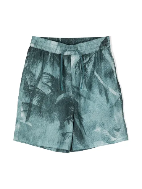 Emporio Armani Kids palm tree-print drawstring shorts