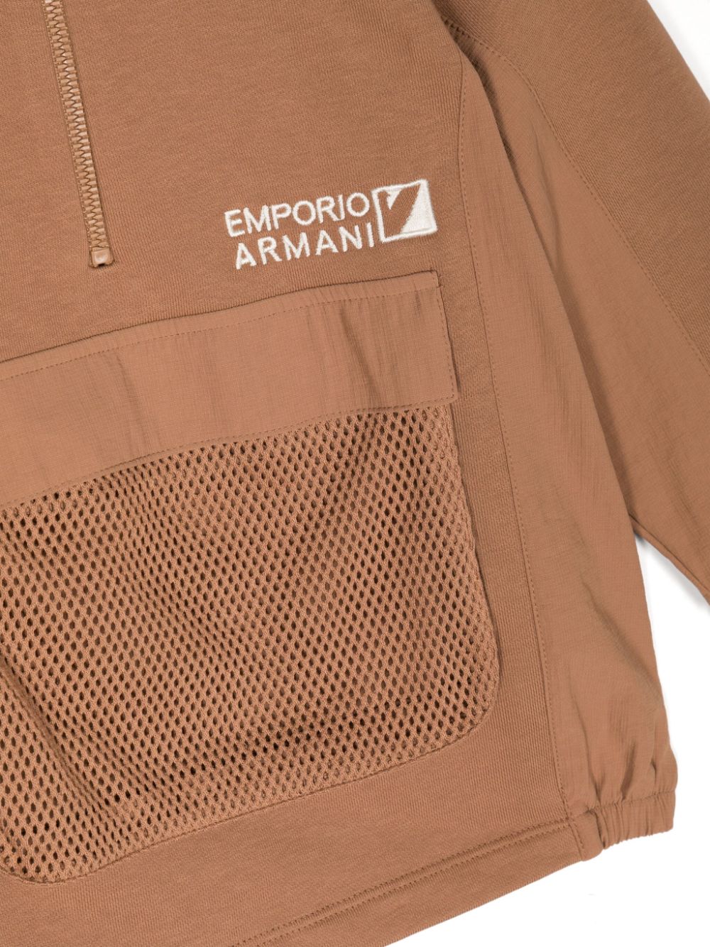 Shop Emporio Armani Logo-embroidered Sweatshirt In Brown