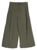 Emporio Armani Kids wide-leg linen-blend trousers - Green