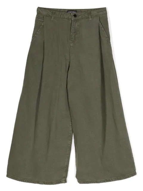 Emporio Armani Kids wide-leg linen-blend trousers