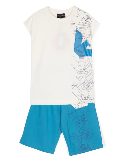Emporio Armani Kids logo-print cotton tracksuit set