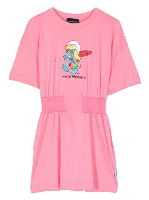 Emporio Armani Kids x The Smurfs jersey dress