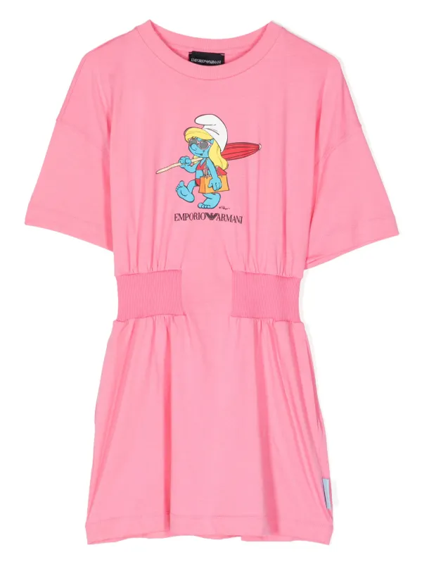 EMPORIO ARMANI キッズ　ワンピース Emporio Armani Kids x The Smurfs ジャージーワンピース