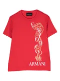 Emporio Armani Kids dragon-print crew-neck T-shirt - Red