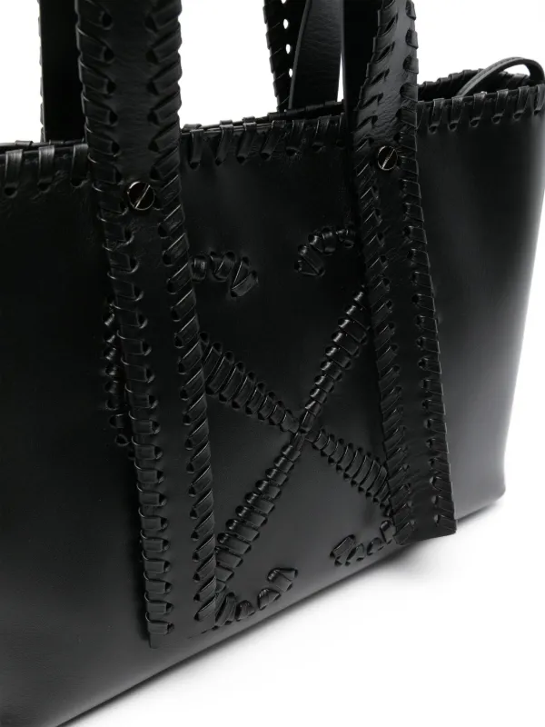 Off-White レザーハンドバッグ | ブラック | FARFETCH JP