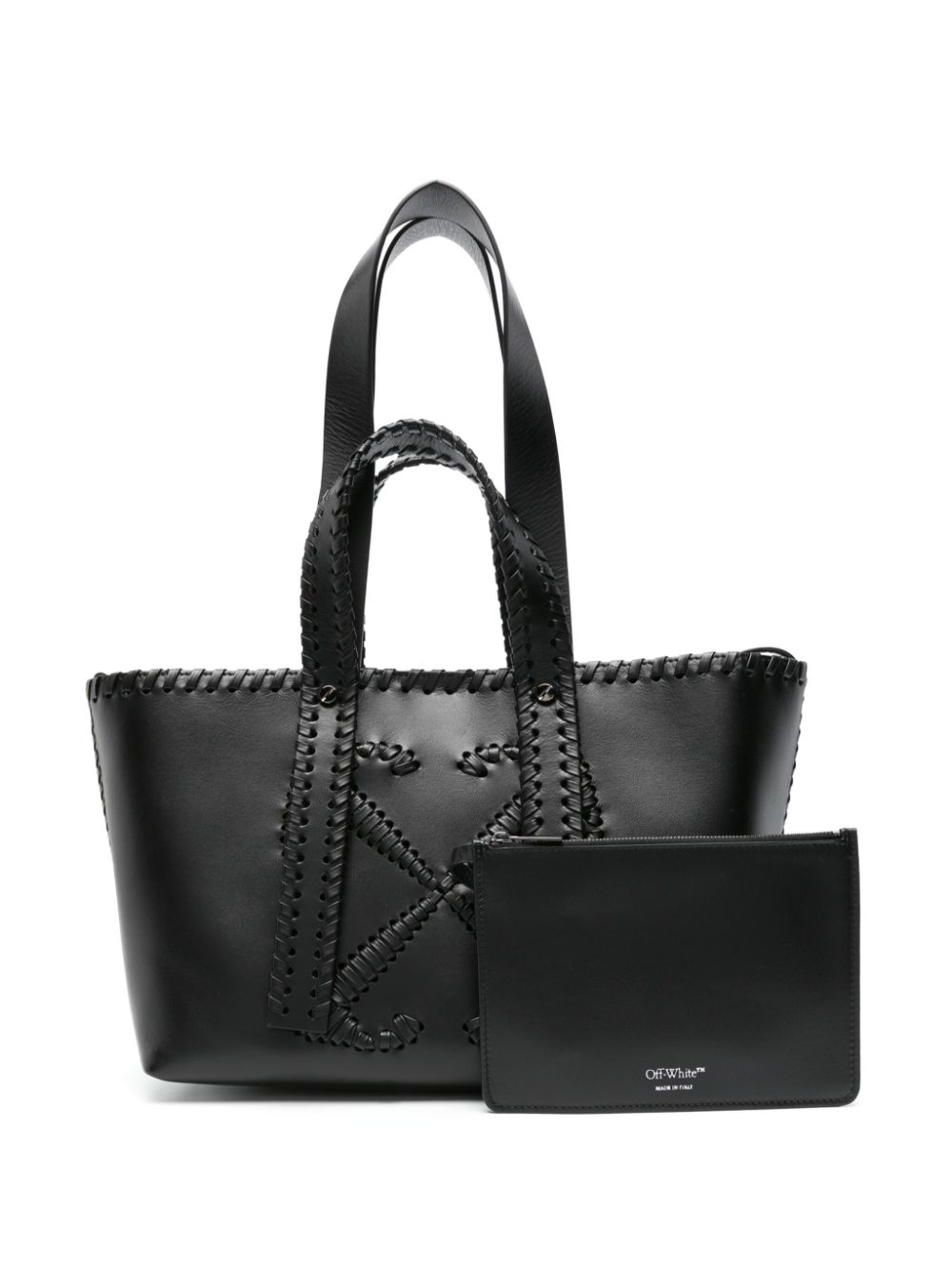 Off-White Arrows-stitch leather tote bag Women