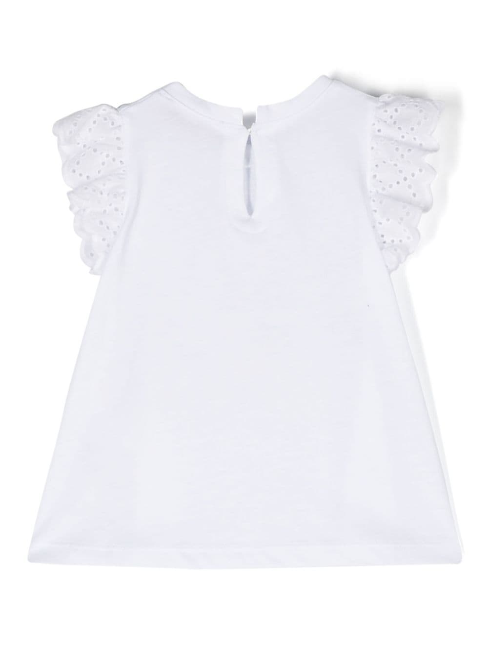 Shop Monnalisa Shoes-print T-shirt In White