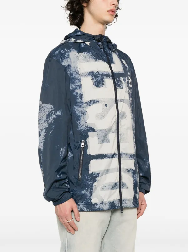 ディーゼル DIESEL watercolour-effect jacket Diesel J-Warrett watercolour-effect Jacket | Blue | FARFETCH TW