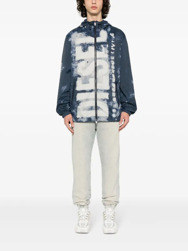 ディーゼル DIESEL watercolour-effect jacket Diesel J-Warrett watercolour-effect Jacket | Blue | FARFETCH TW