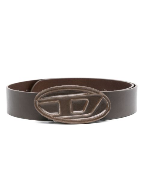 Diesel 1DR logo-buckle leather belt Men