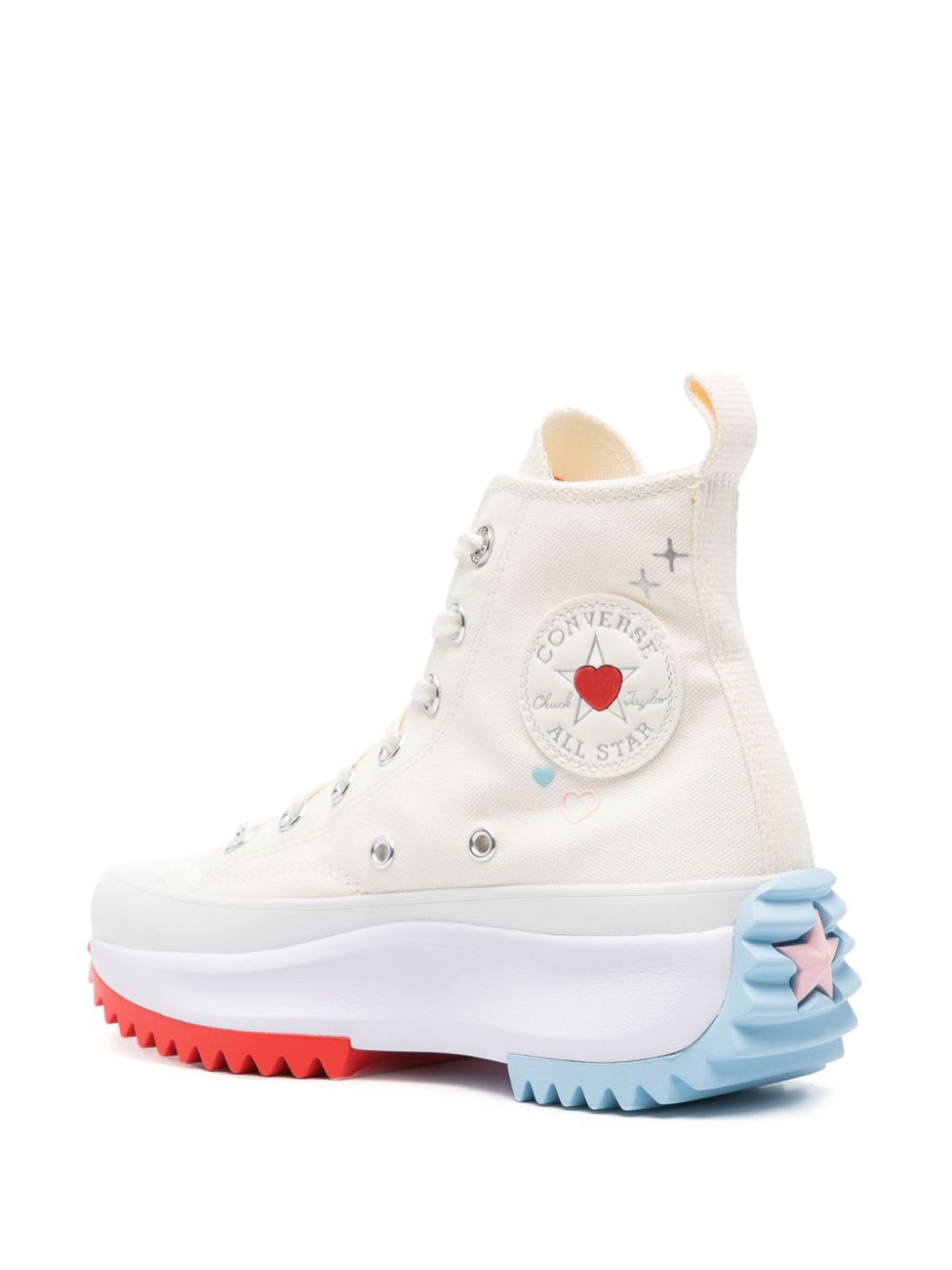 Converse Run Star Hike Y2K Heart sneakers met plateauzool Beige