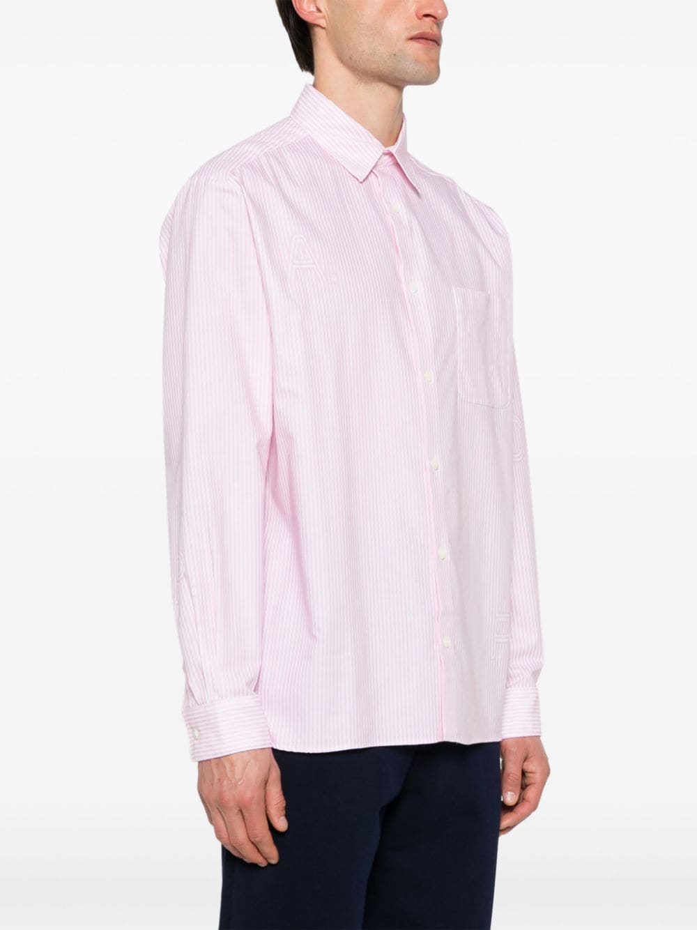 Shop Apc Malo Striped Shirt In Pink