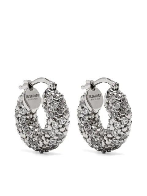 Jil Sander crystal-embellished hoop earrings