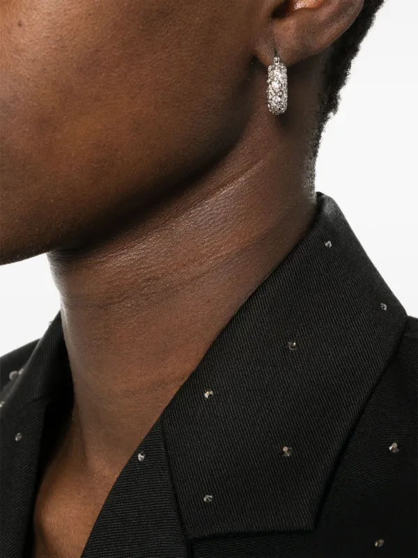 ピアス JIL SANDER  Crystal-embellished hoop earrings Jil Sander crystal-embellished Hoop Earrings | Pink | FARFETCH