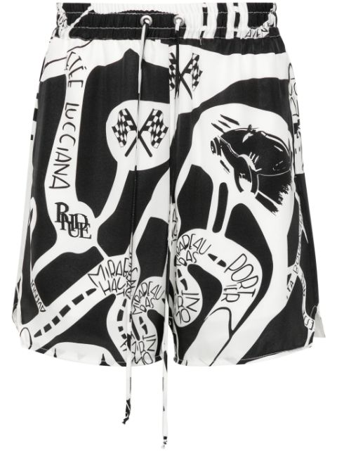 RHUDE Strada silk shorts