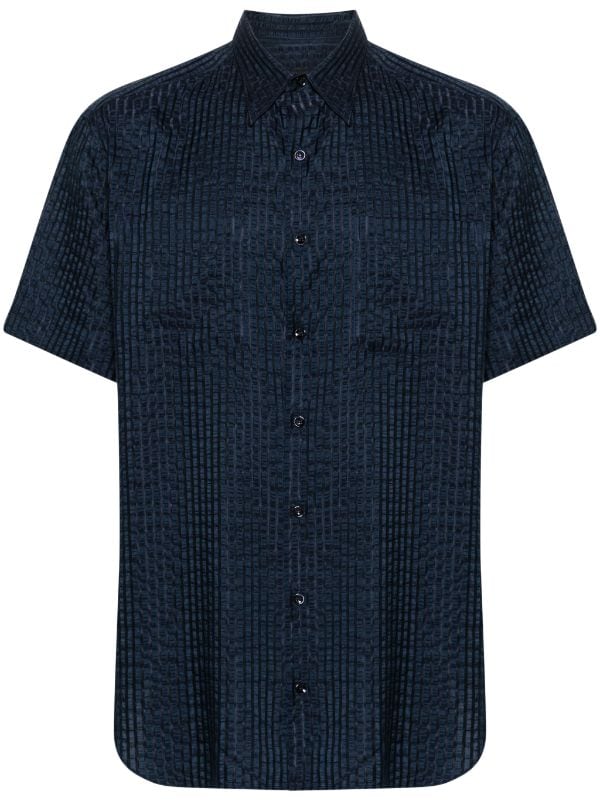 Giorgio Armani Camisa Texturizada Manga Corta Farfetch