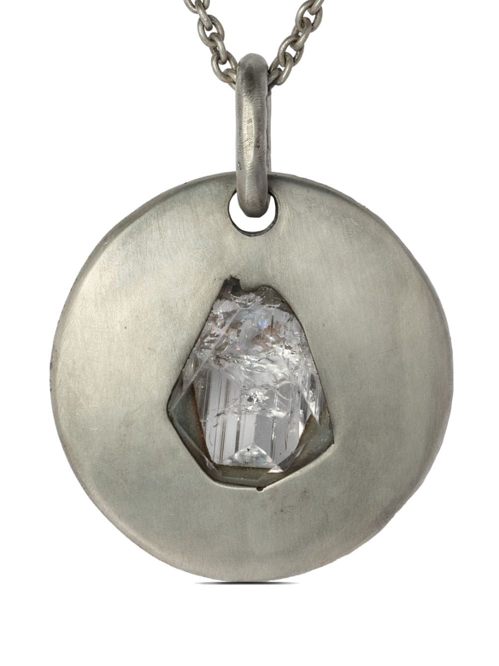 Parts Of Four Disk Danburite Pendant Necklace In Silver