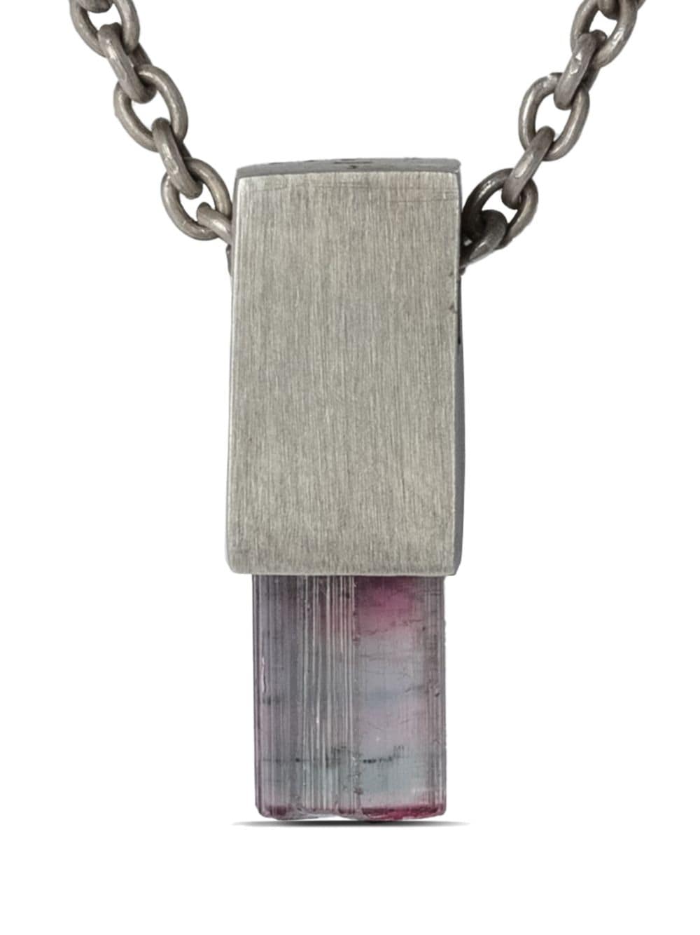 Parts Of Four Talisman Cuboid Rubellite Necklace In Silver