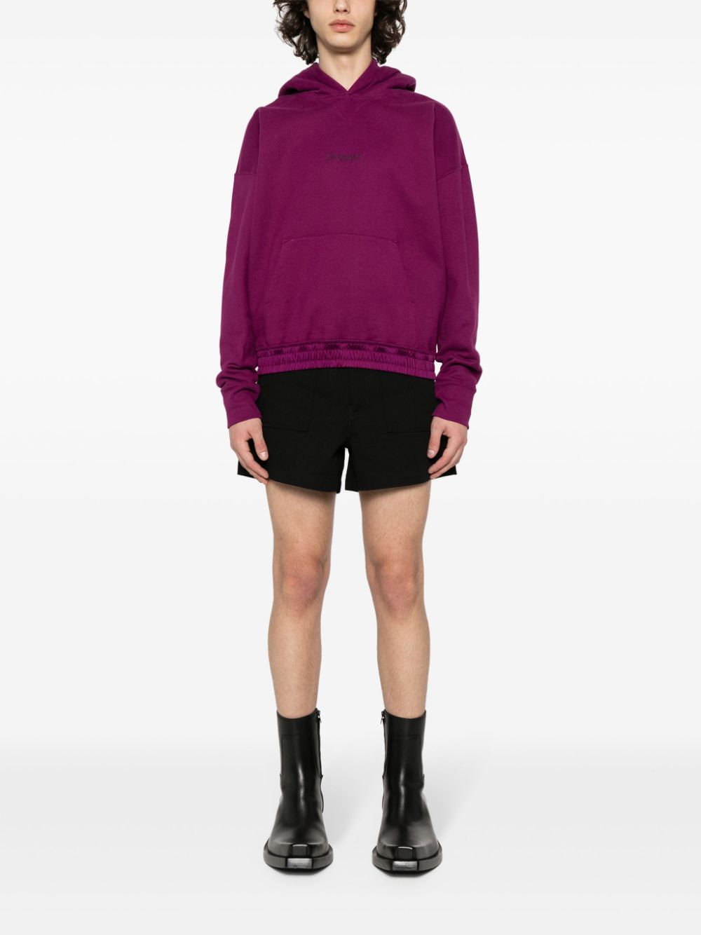 Saint Laurent Hoodie met geborduurd logo - Paars