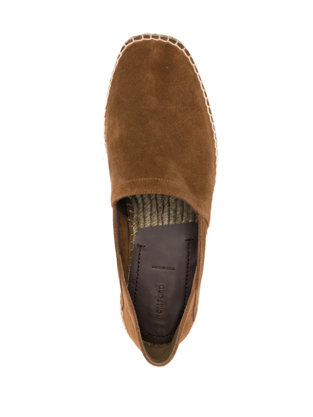 Shop Tom Ford Raffia Suede Espadrilles In Brown