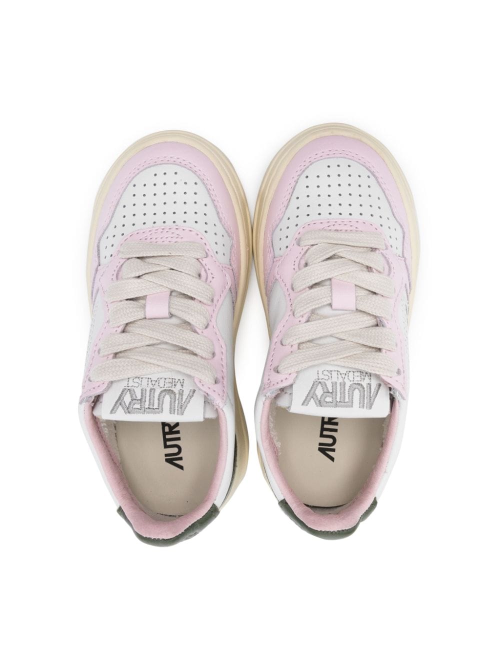 Shop Autry Colour-block Leather Sneakers In White