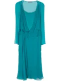 Alberta Ferretti draped crepe midi dress - Blue