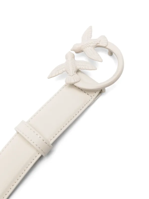 PINKO Love Berry Leather Belt | White | FARFETCH
