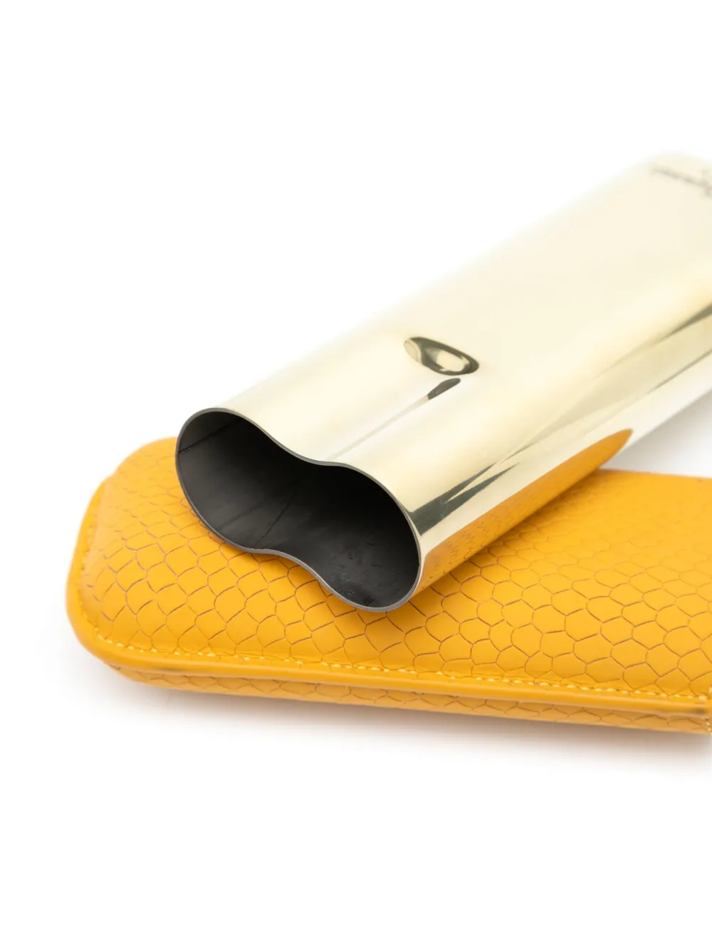 Shop St Dupont Logo-engraved Cigarette Case In Yellow