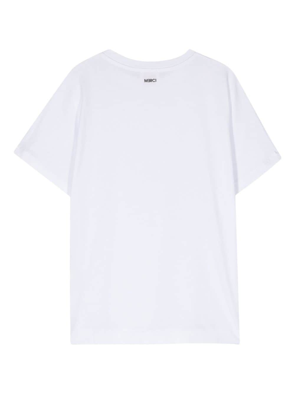 Shop Merci Logo-print Cotton T-shirt In White