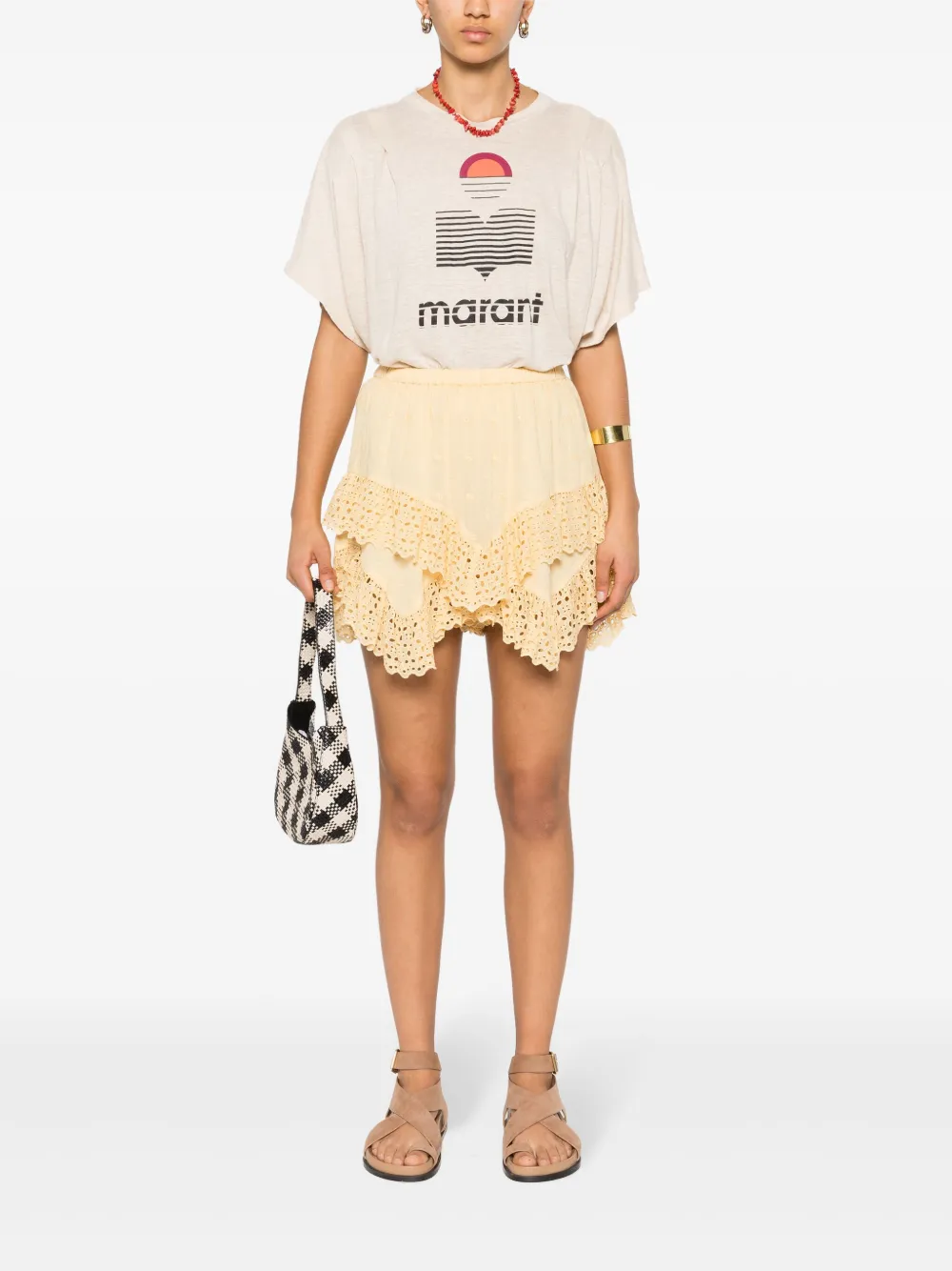 MARANT ÉTOILE Linnen T-shirt - Beige