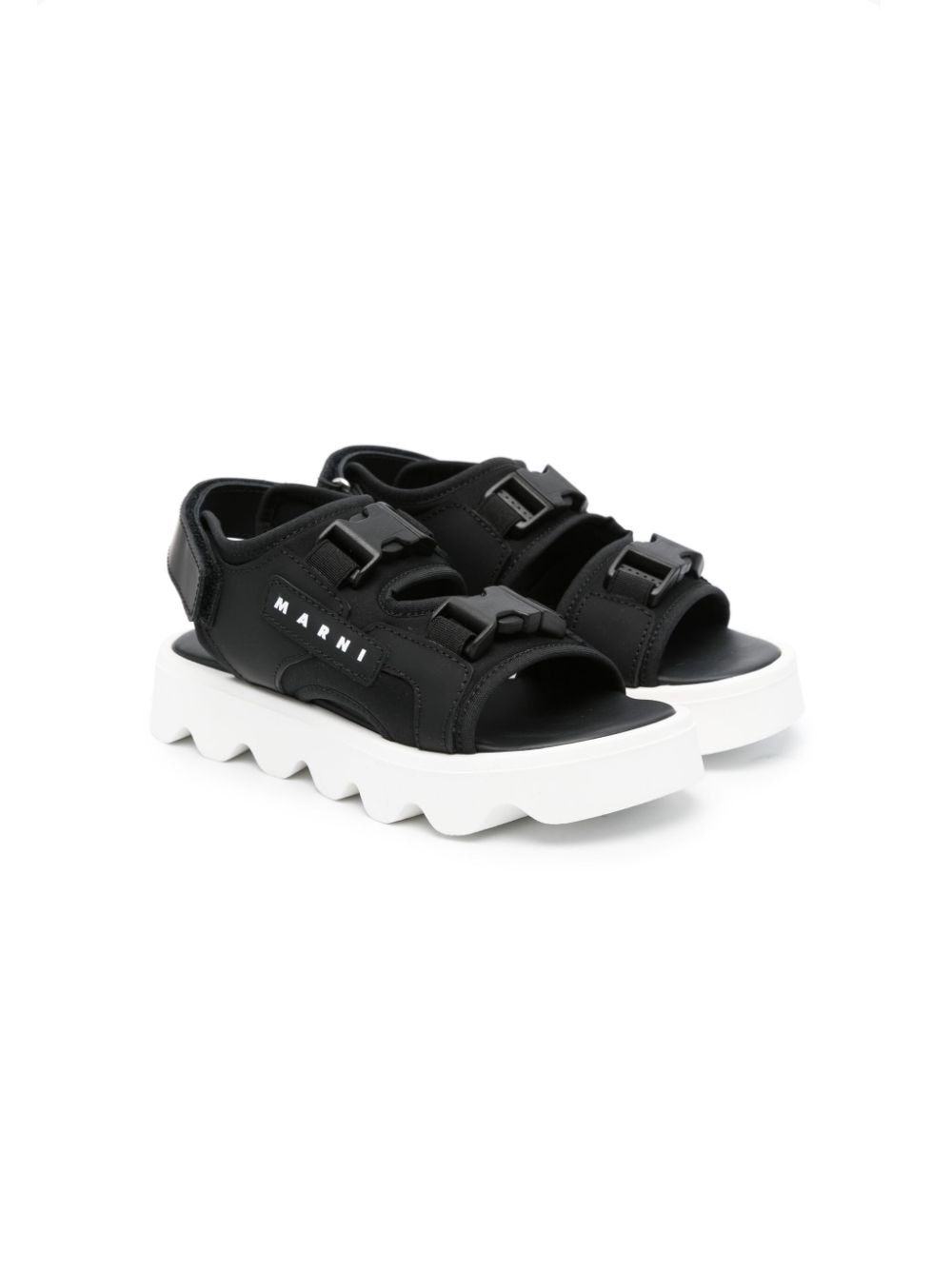 Marni Kids' Buckle-detail Sandals In Black