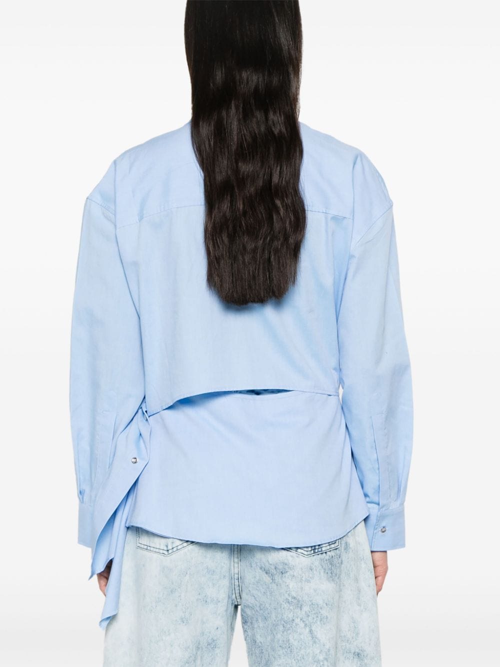 Shop Marques' Almeida Asymmetric-design Cotton Shirt In Blue