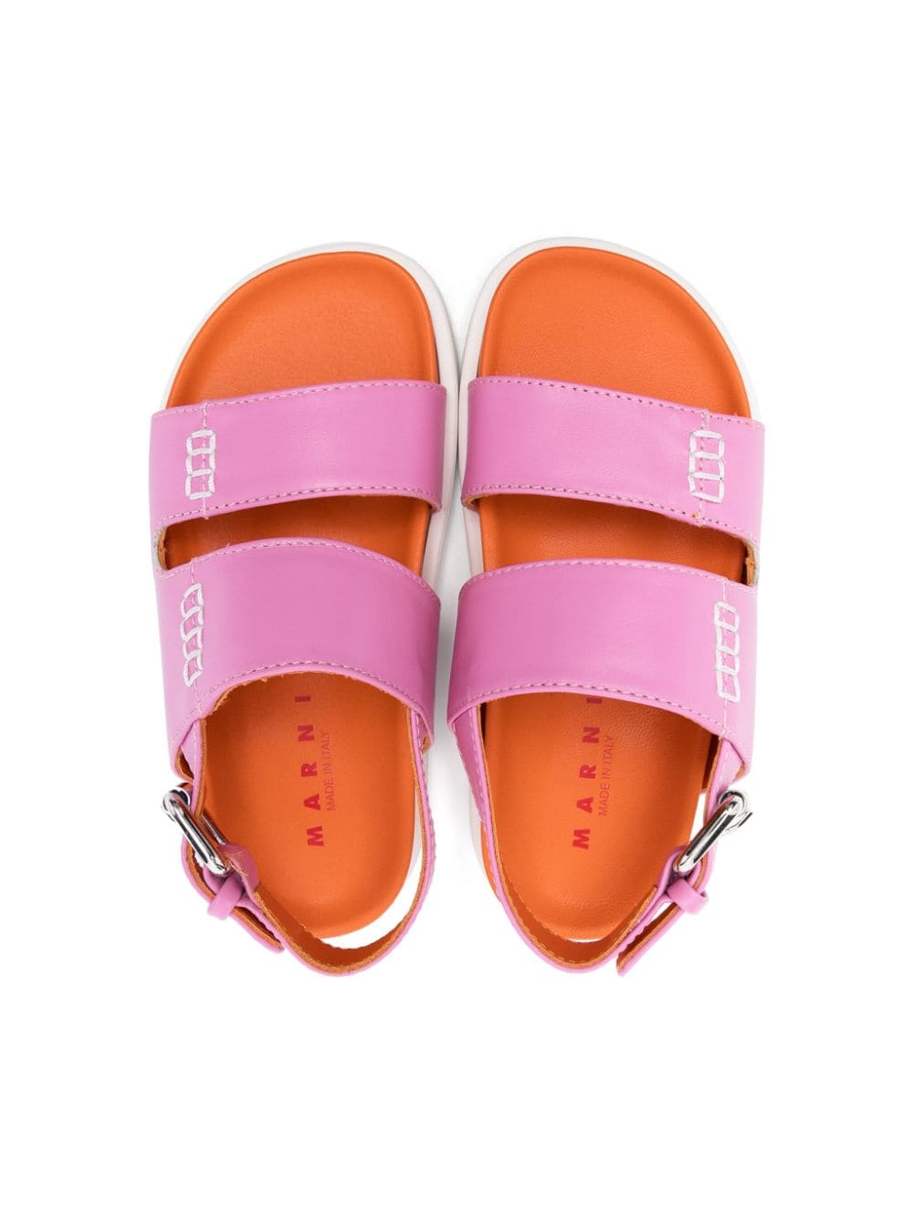 Shop Marni Buckled Leather Sandals In Pink
