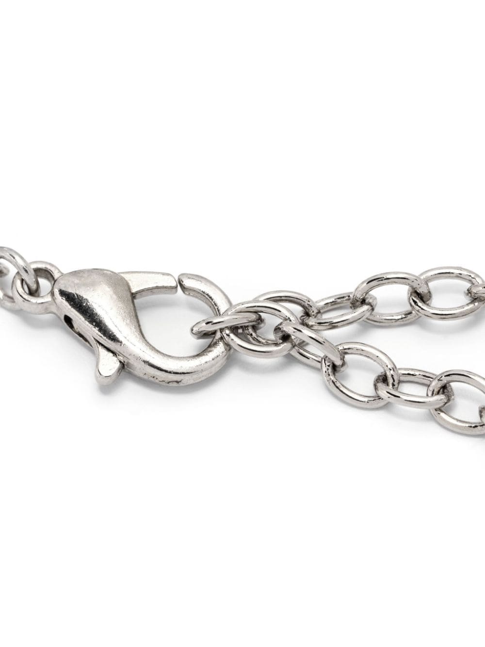 Shop Dsquared2 Logo-lettering Pearl-detail Bracelet In Silver