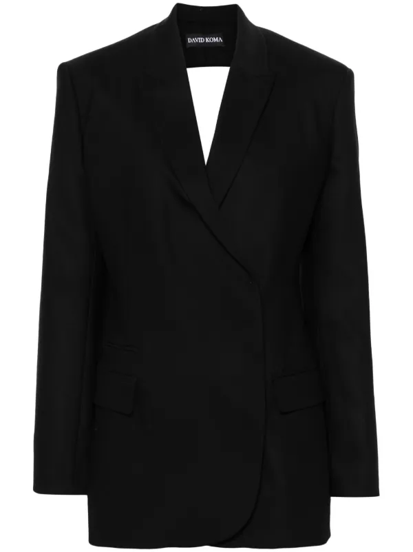 David Koma Cut-out Detail Tailored Blazer in Black